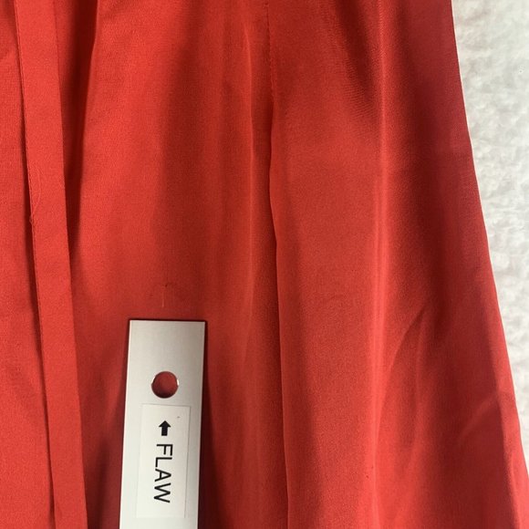 Diane von Furstenberg Silk Blouse‎ Womens 2 Red Tie Neck Long Sleeve 7647 - Picture 8 of 10